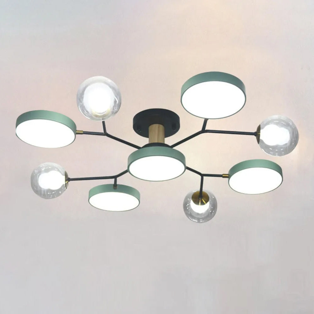 Branch LED Acrylic Ceiling Lamp - Creative Disc Design for Living Room