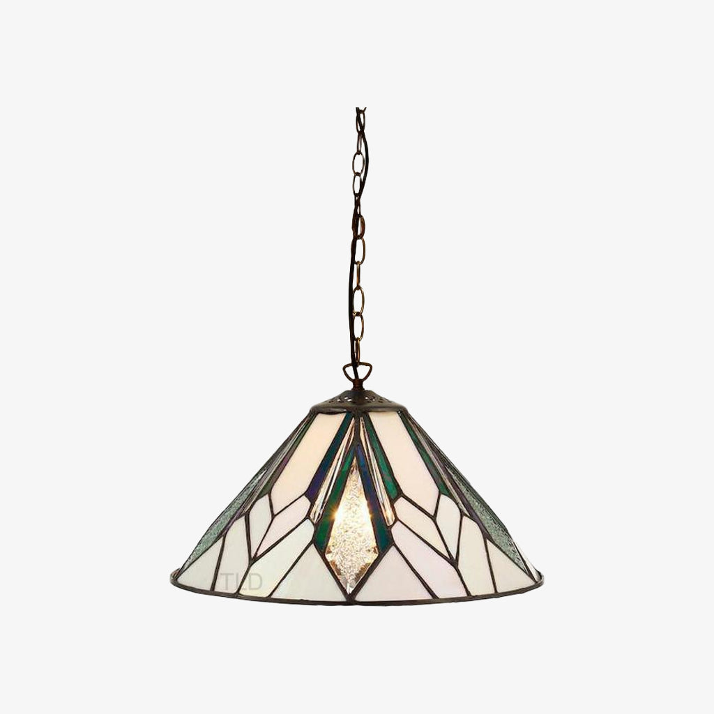 TF Astoria Tiffany Ceiling Pendant – Dimpled Geometric Glass Design for Living Room