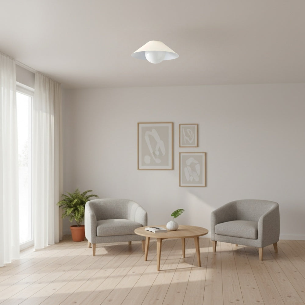 Brivana Metal Semi-Flush Ceiling Light - Modern Cone Lamp for Hallway