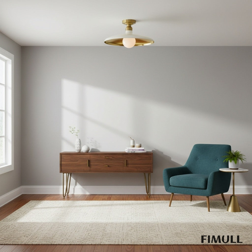 Forvara Rustic Metal Ceiling Light - Black Flush Mount for Entryway