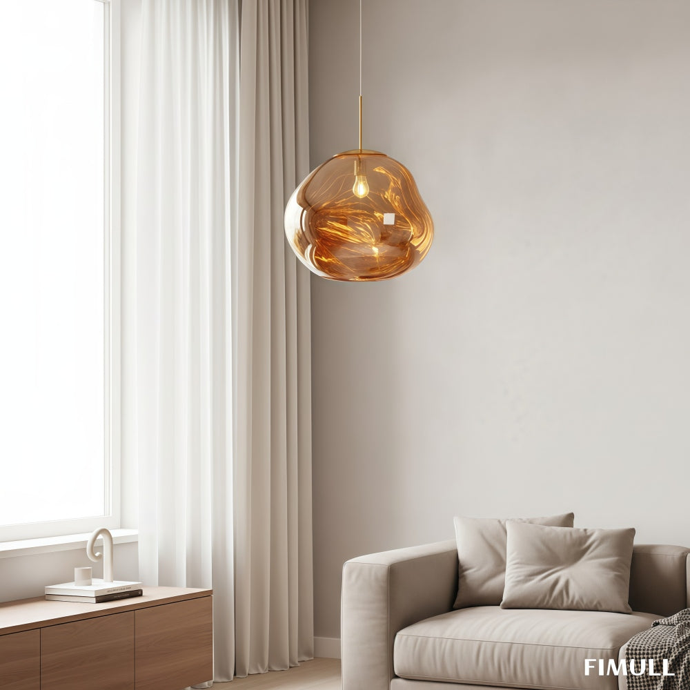 Moderne Pendelleuchte mit geschmolzenem Glas-Effekt für das Wohnzimmer