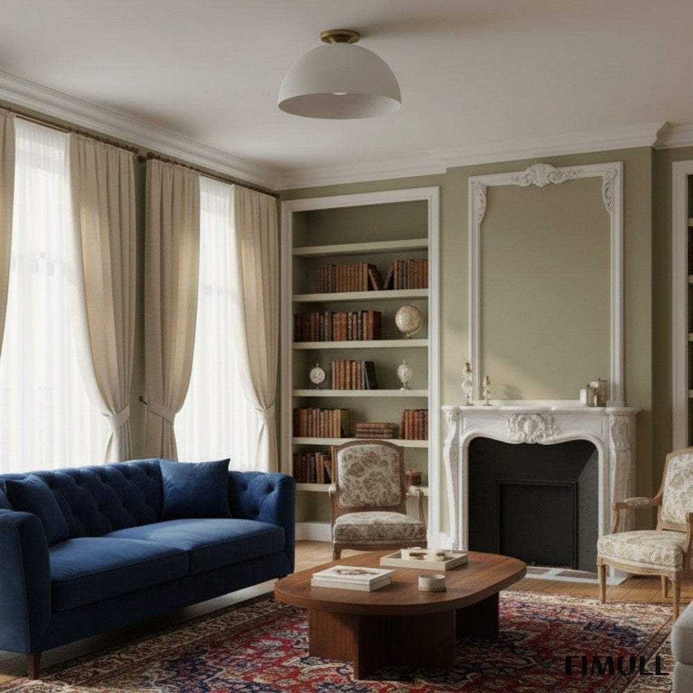 Parvion Metal Bowl Ceiling Lamp - Modern Flush Mount Light for Hallway