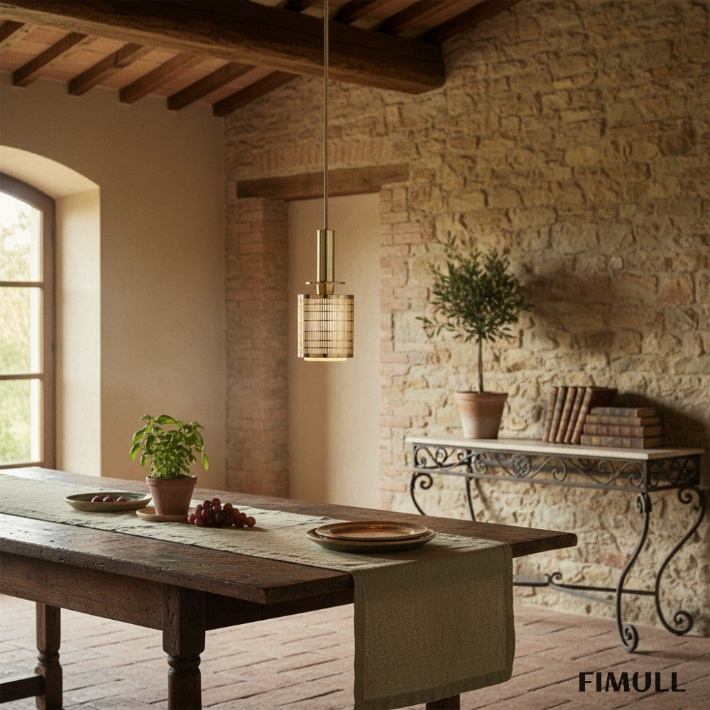 Galvia Perforated Pendant Light - Metal Adjustable Light for Bedroom