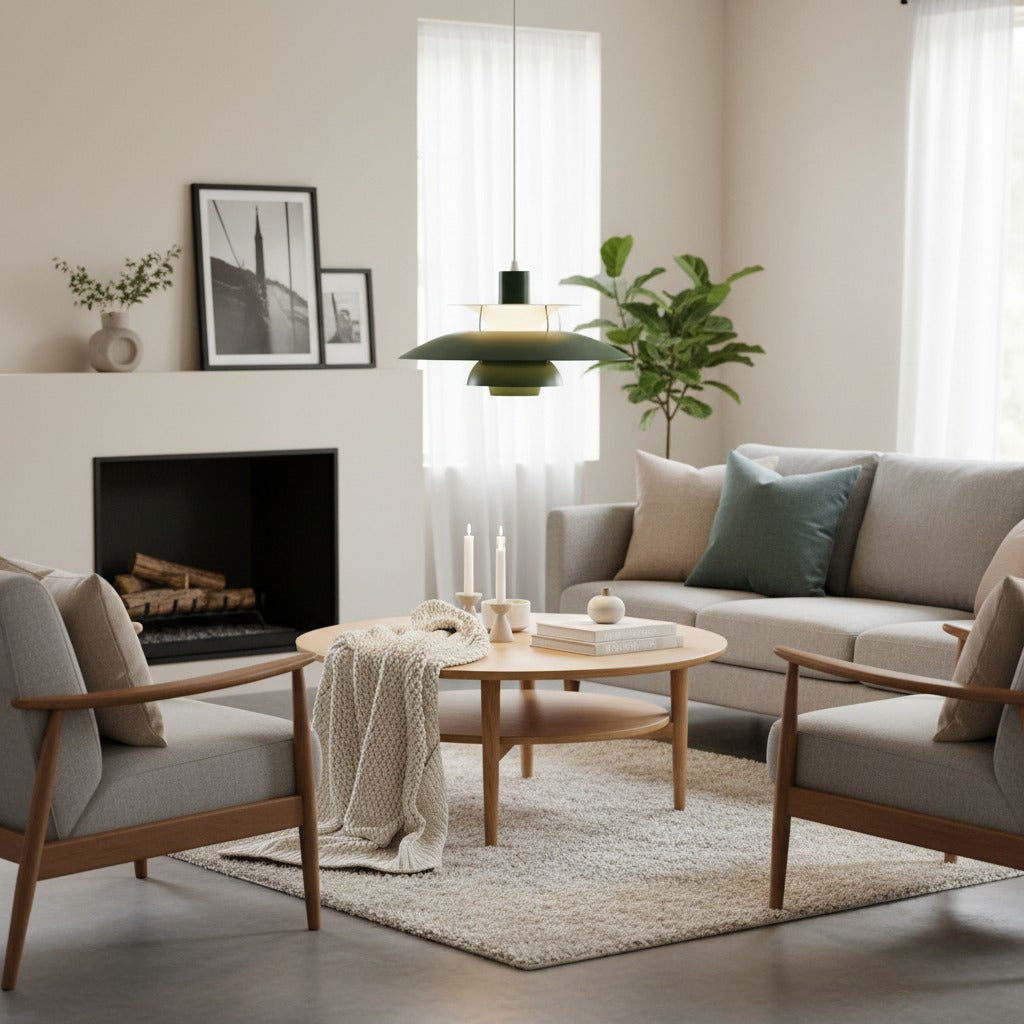 Danish Metal Pendant Light - Classic Multilayer Shade Lamp for Bedroom