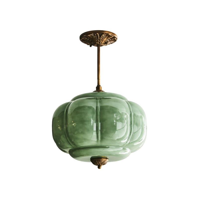 Vintage Milk Glass Eloise Semi-Flush Mount Pendant Light