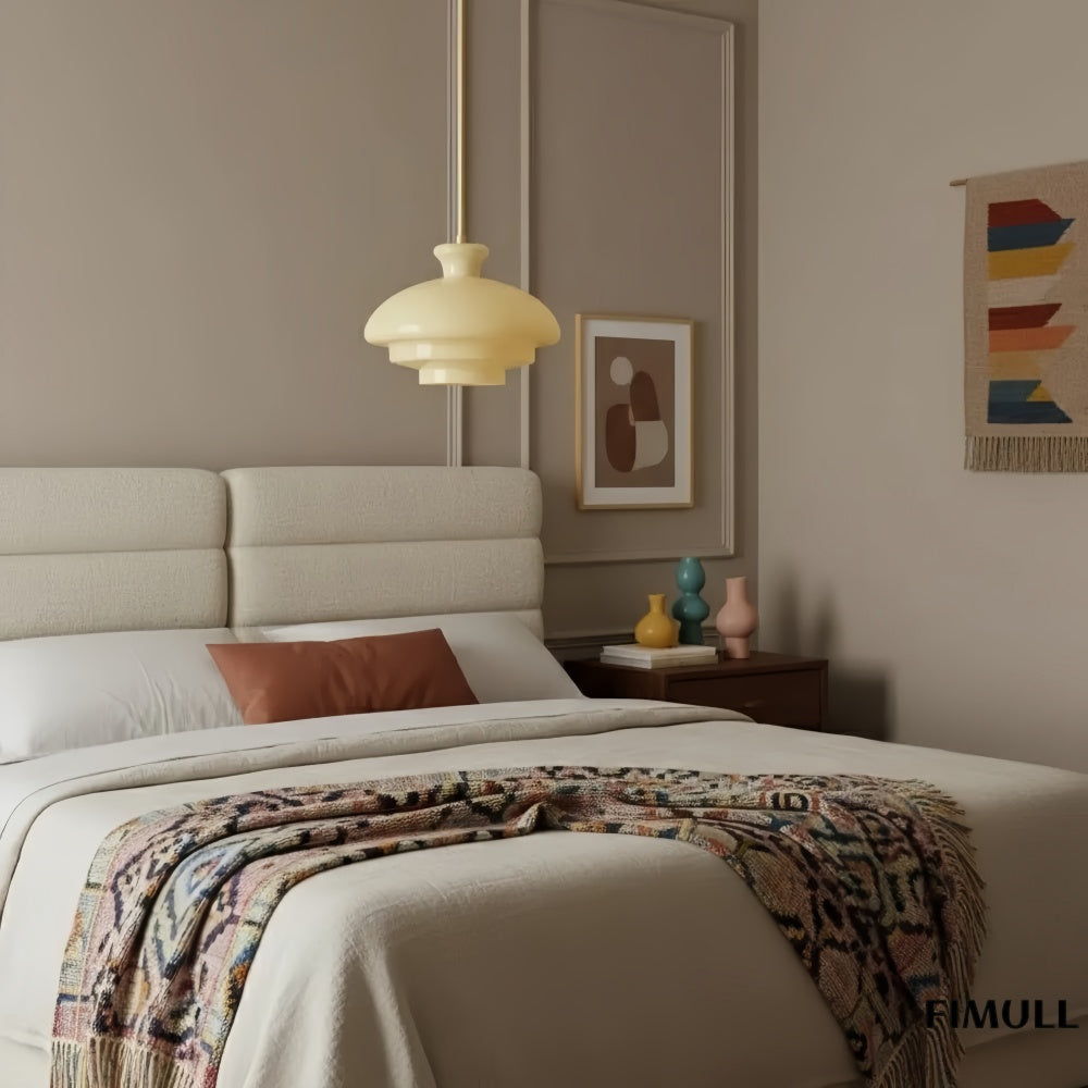 HaloVita Sculptural Glass Pendant Lamp - Bauhaus Bowl Shape Lighting for Living Areas