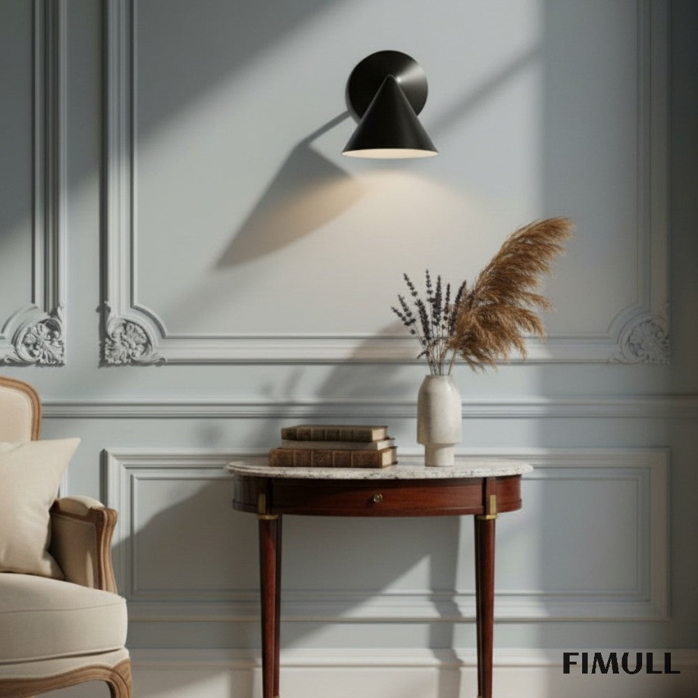 Brivana Modern Metal Wall Light - Cone Brass Sconce for Hallway