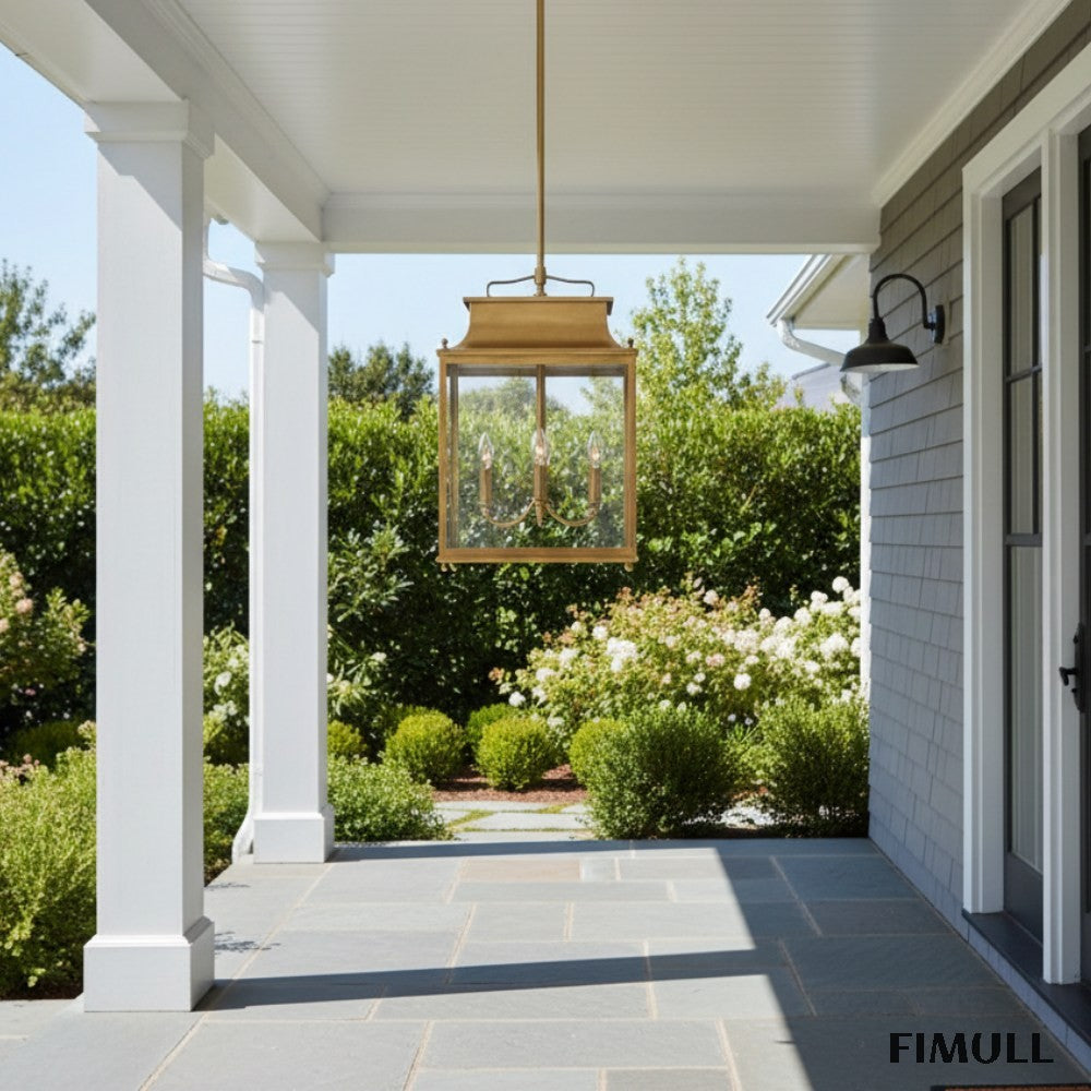 Yolvira Lantern Outdoor Pendant Light - Metal Modern Light for Porch