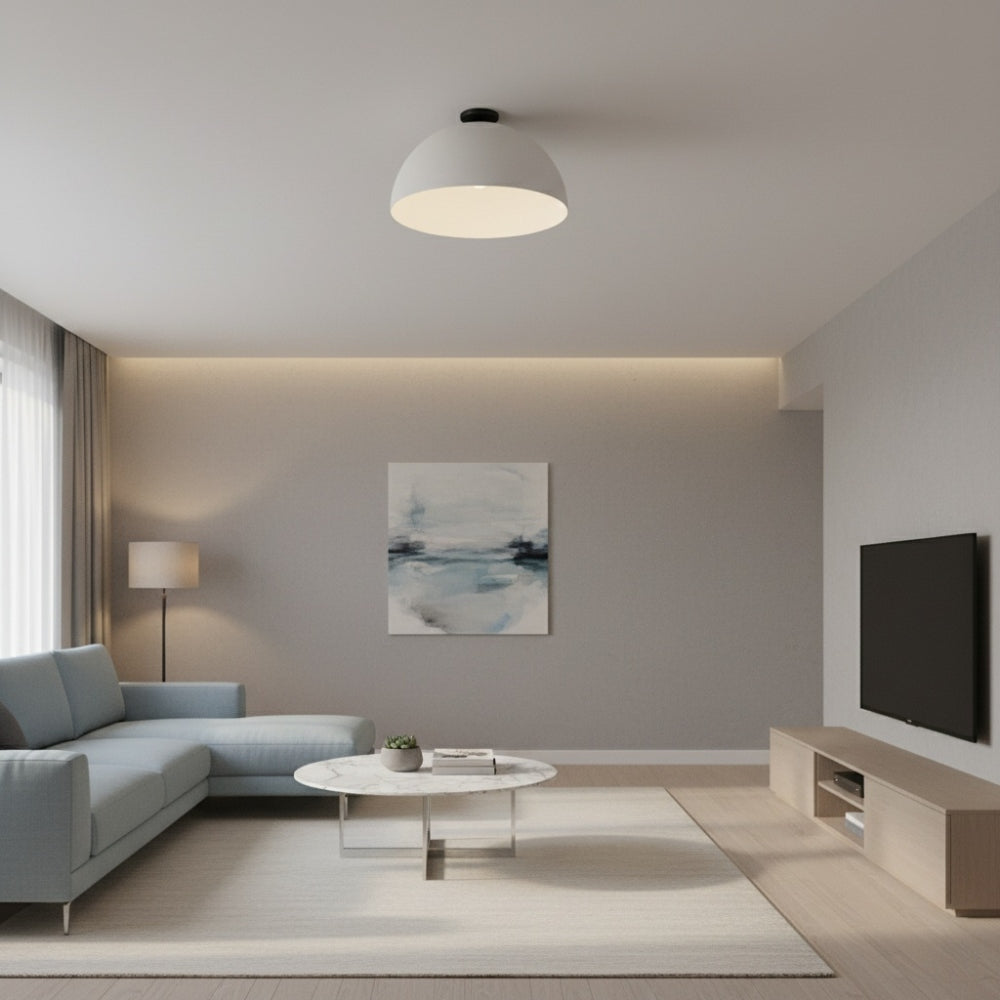 Parvion Metal Bowl Ceiling Lamp - Modern Flush Mount Light for Hallway