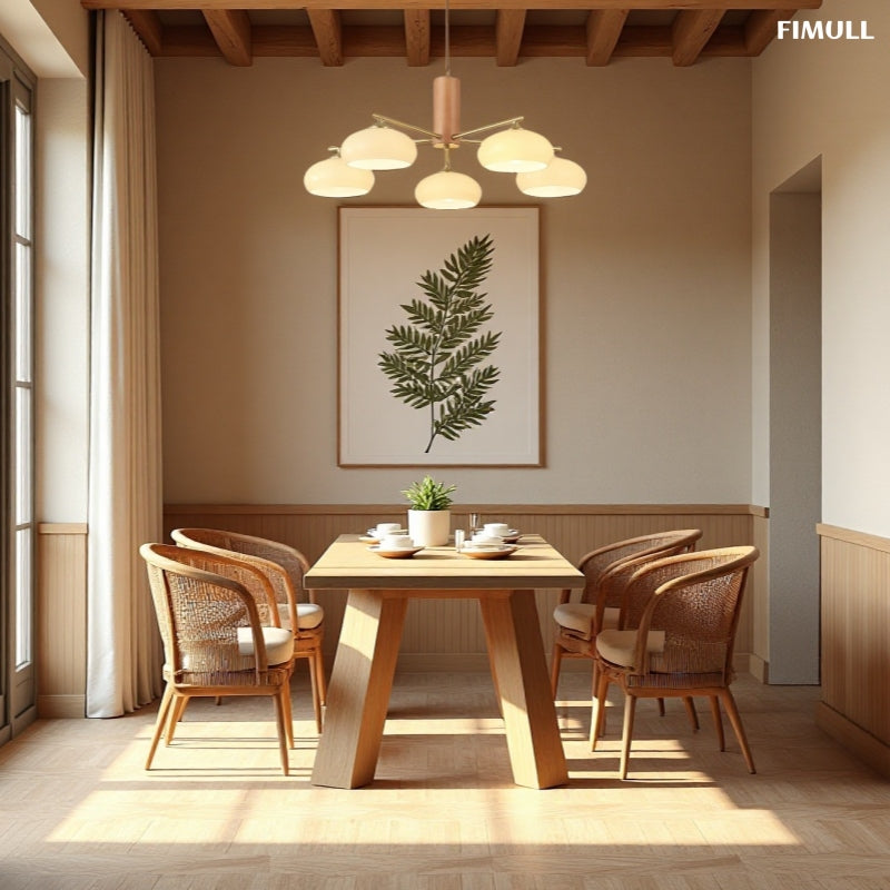 Glass Multi-Light Rustic Log Medieval Chandelier