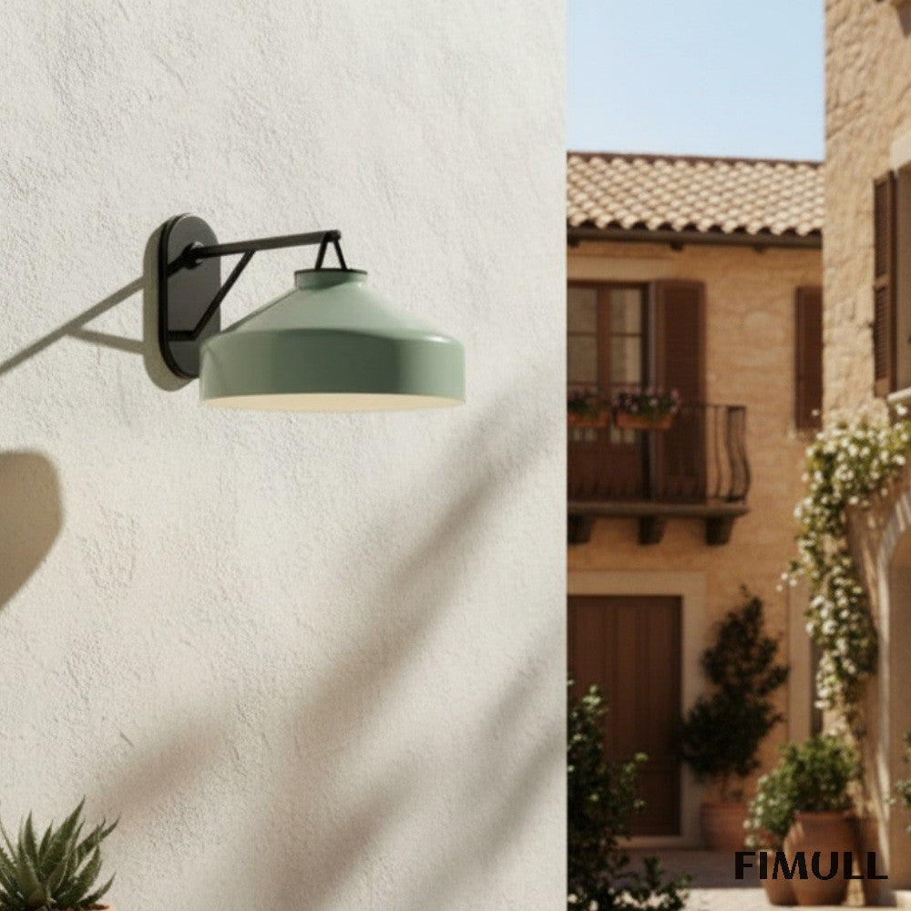 Hanton Metal Outdoor Wall Sconce - Matte Black Industrial Light Fixture