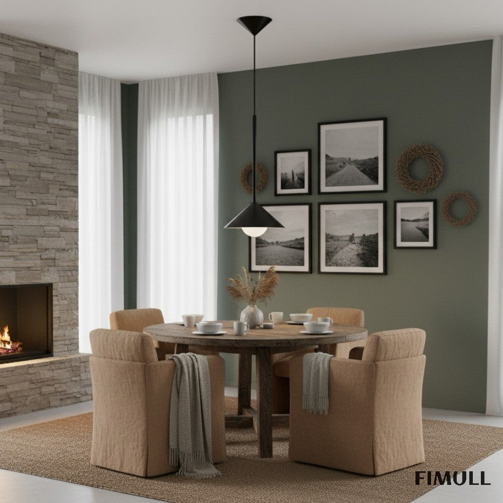 Brivana Cone Pendant Light - Mid-Century Adjustable Metal Kitchen Lamp