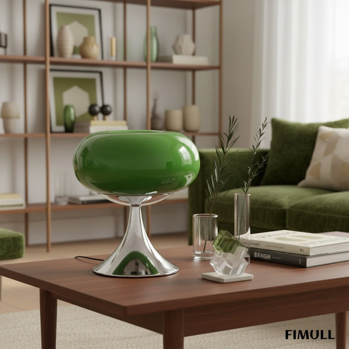 Lollora Rounded Sculptural Lamp - Contemporary Bauhaus Glass Table Light for Bedside