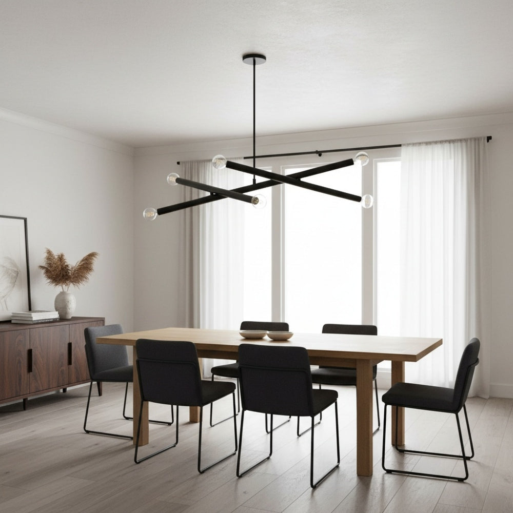 Borvia Metal Arm Chandelier - Modern Adjustable Trace Lamp for Hallway