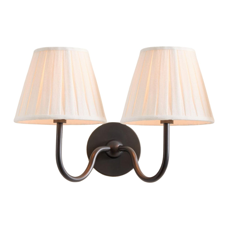 Vintage Swan Brass Fabric Wall Lamp