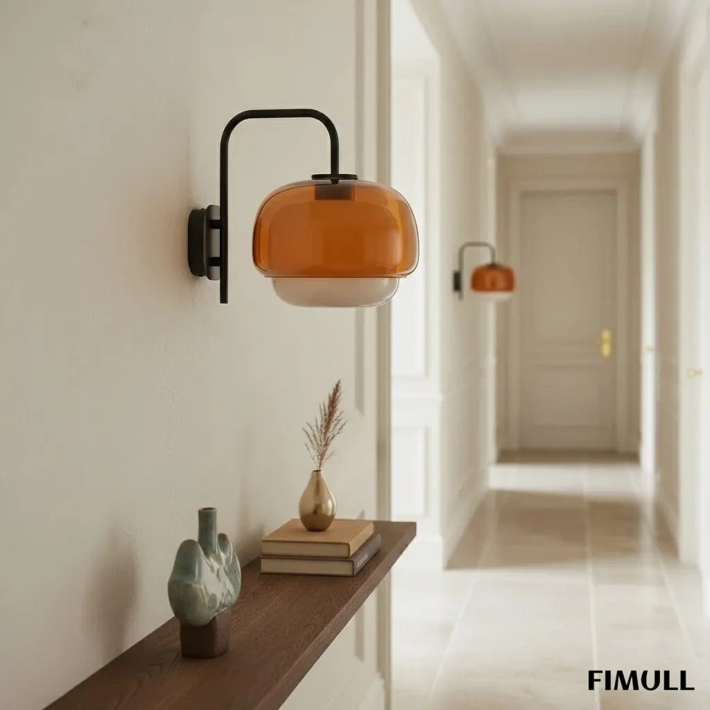 Clinco Mushroom Glow Wall Lamp - Vintage Bauhaus Glass Dome Wall Lamp for Living Room