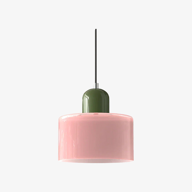 Creative Morandi Cylindrical Glass Pendant – Modern Dining Room