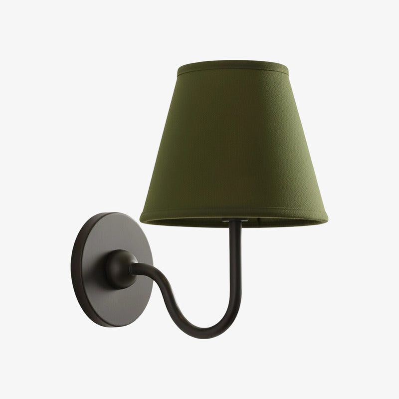Luvora Pleated Shade Wall Lamp – Modern Brass Linen Lighting