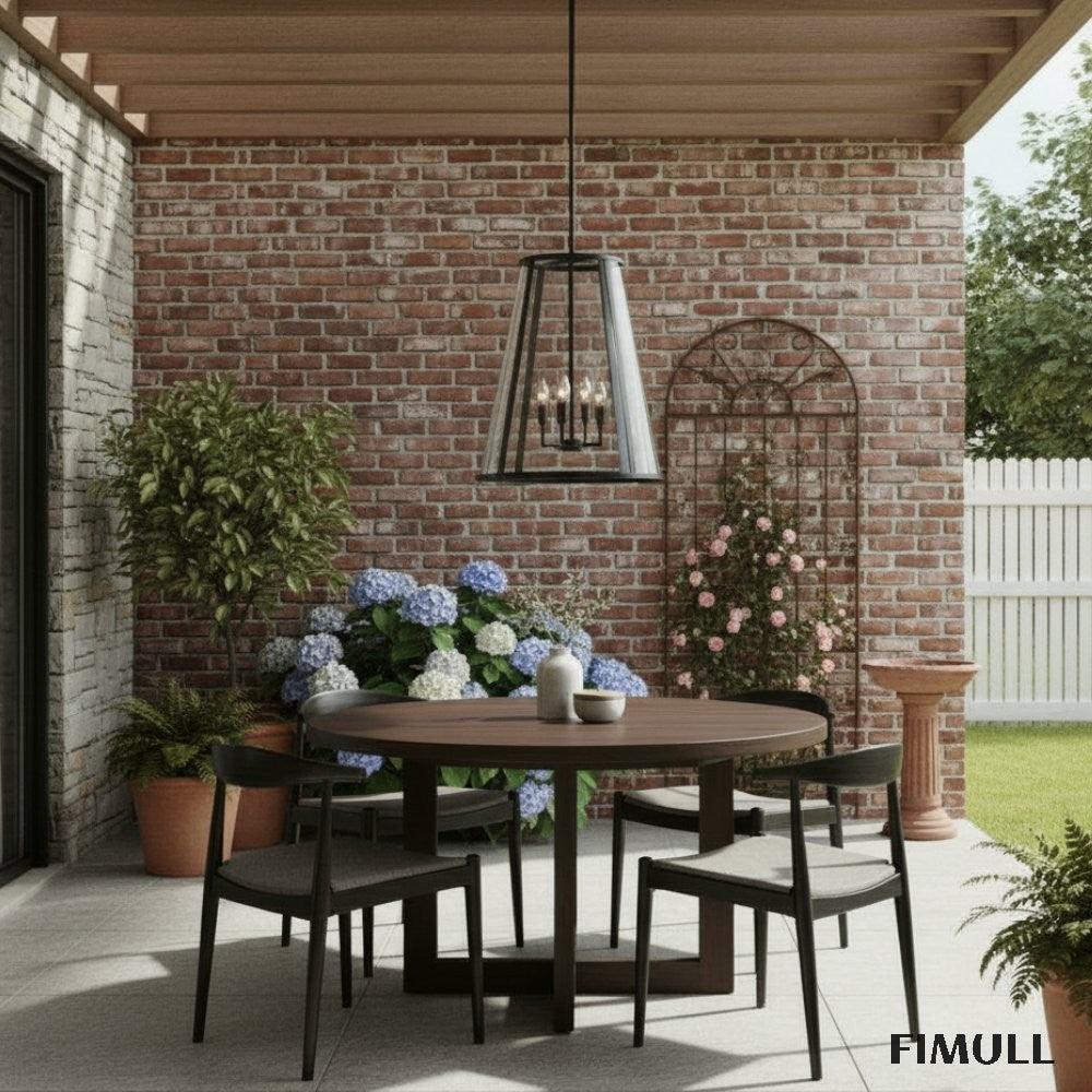 Ferrix Industial Iron Pendant Lamp - Glass Outdoor Lantern Lighting