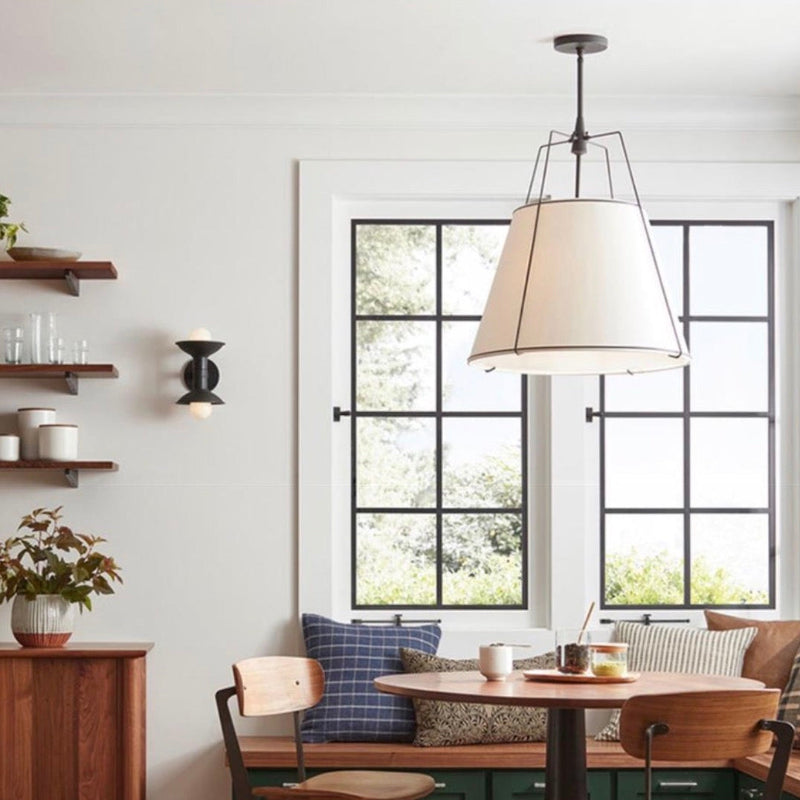 Minimalist Cone Fabric Iron Frame Pendant Lamp