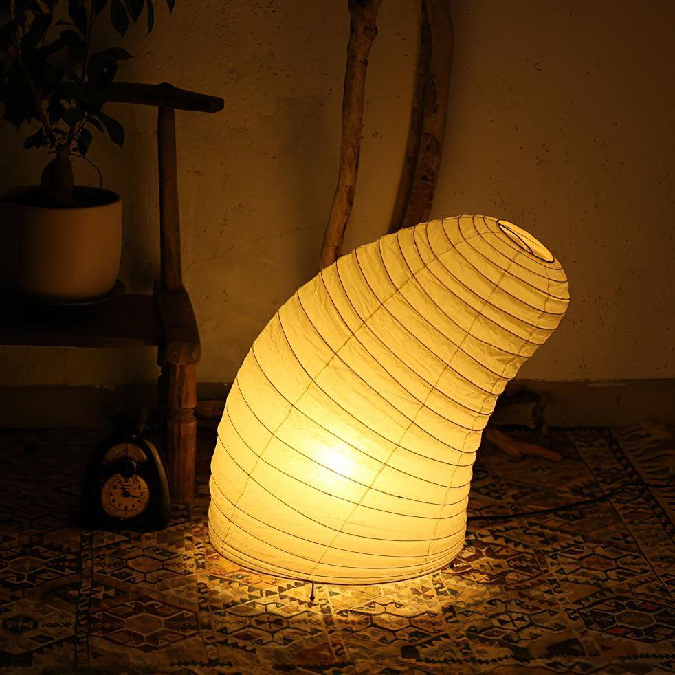 Japanisch inspirierte Papiertischlampe – Maulbeerpapierlampe fürs Schlafzimmer