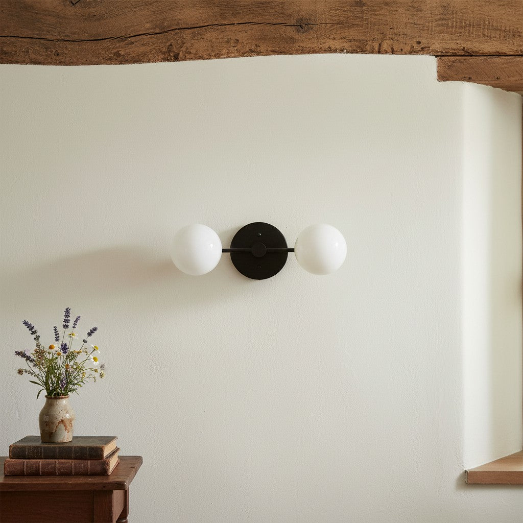 Glorica Glass Vanity Light - Modern Brass Wall Sconce for Bathroom Style