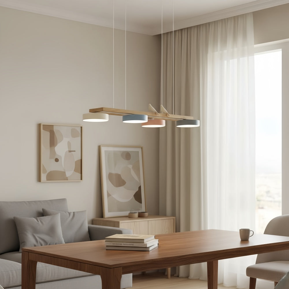 Orilumea Bird Chandelier - Wooden Lighting Fixture Modern Style for Living Room