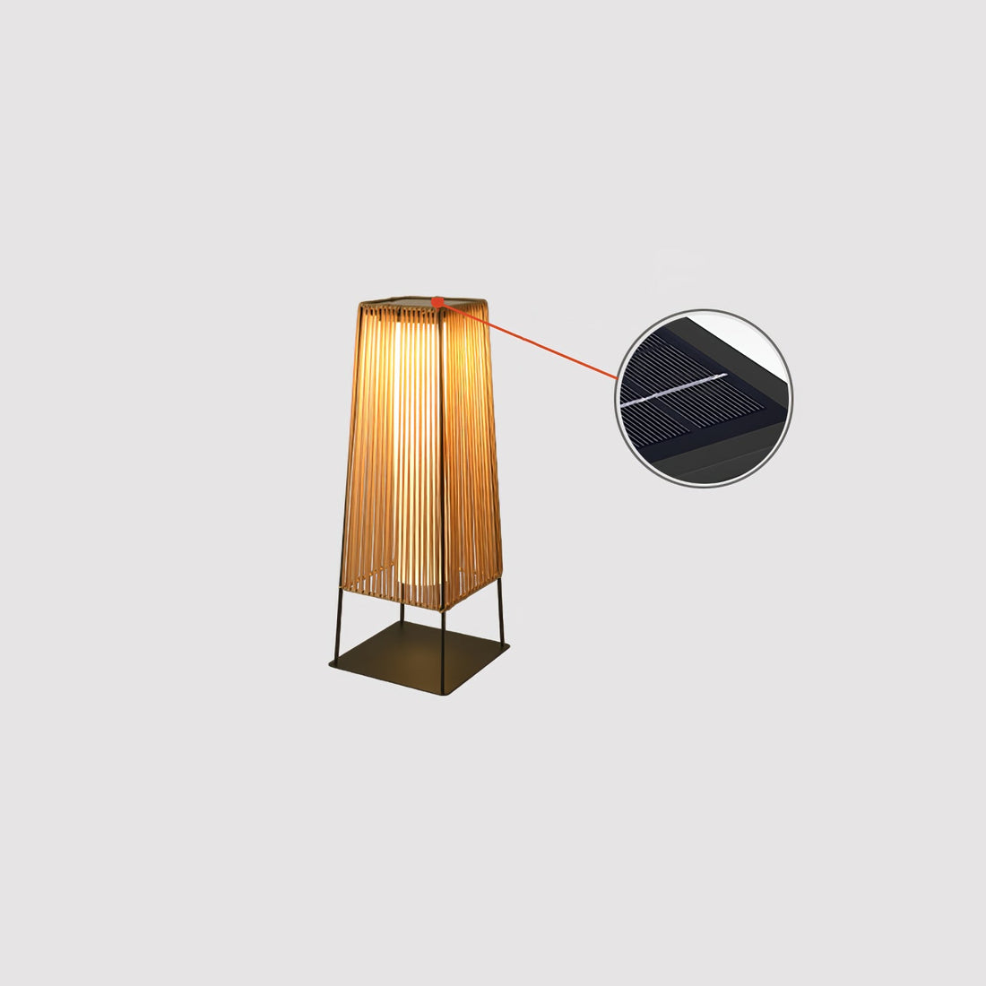 Kunststoff-Rattan-Außenpfostenleuchte - Solar-Pfostenlampe Ideal