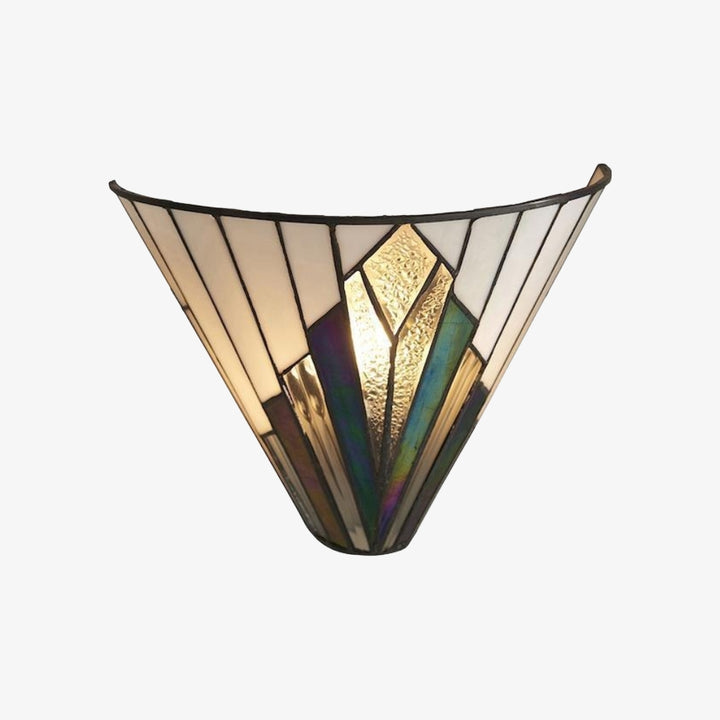 TF Astoria Vintage Wandleuchte in Fächerform – Handgefertigtes Kunstglas – Akzentbeleuchtung fürs Schlafzimmer