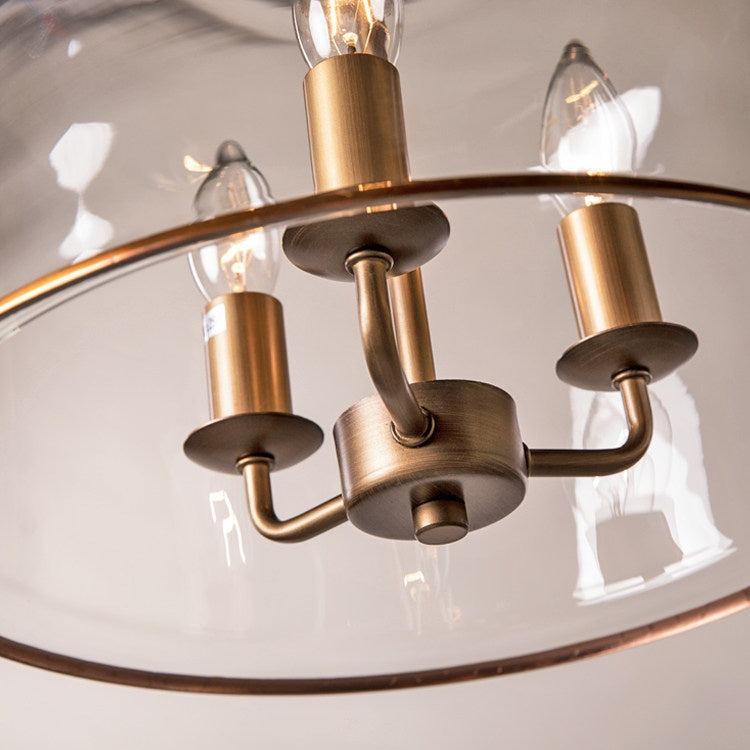 Vintage Glass Metal Pendant Light