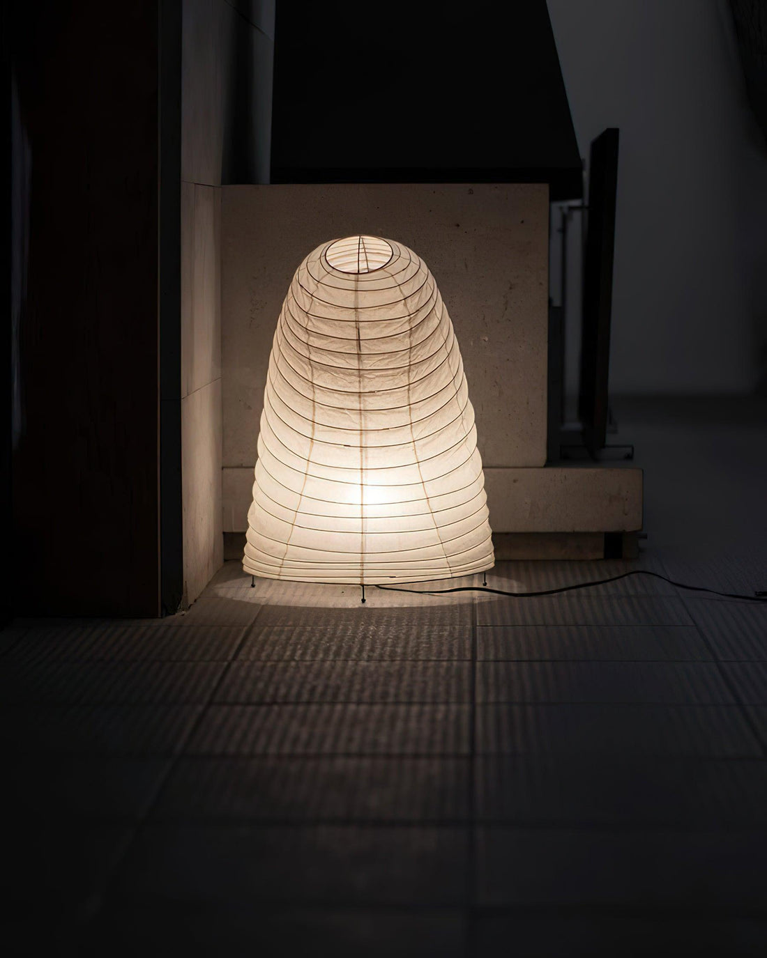 Japanisch inspirierte Papiertischlampe – Maulbeerpapierlampe fürs Schlafzimmer
