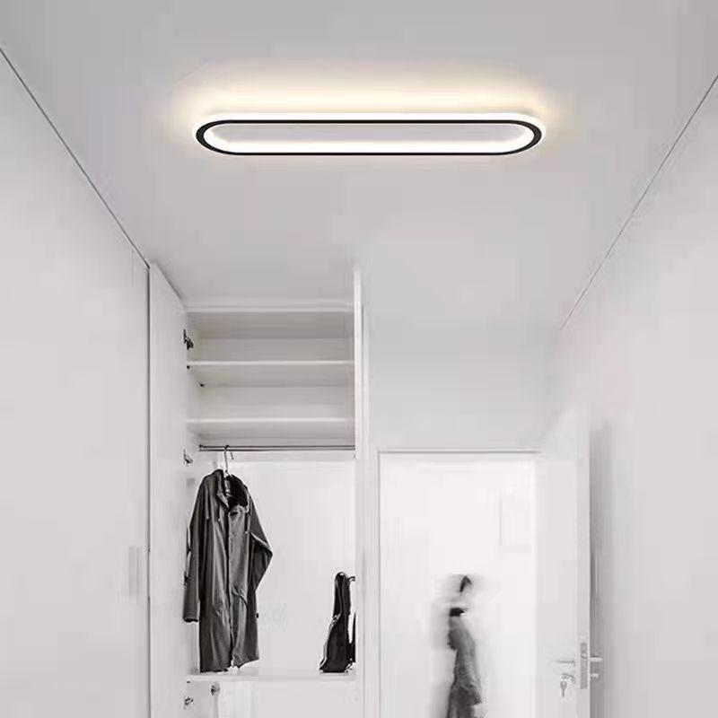 Oval LED Ceiling Light - Gold Art Deco Design Lamp for Modern Homes