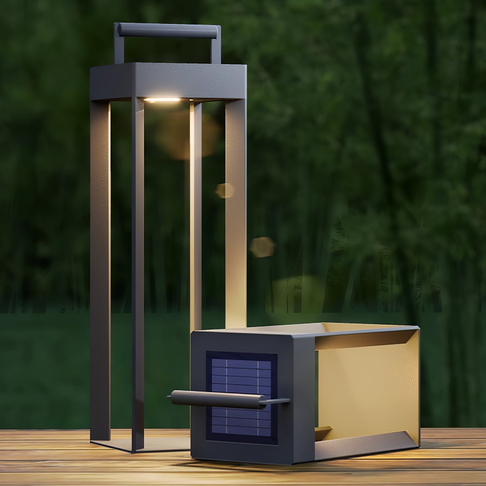 Solarlaterne Außenlampe - Geometrisches LED-Licht für Garten &amp; Terrasse