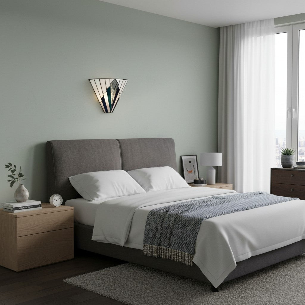 TiffStar Wandleuchte – Vintage-Buntglas für Flur und Schlafzimmer