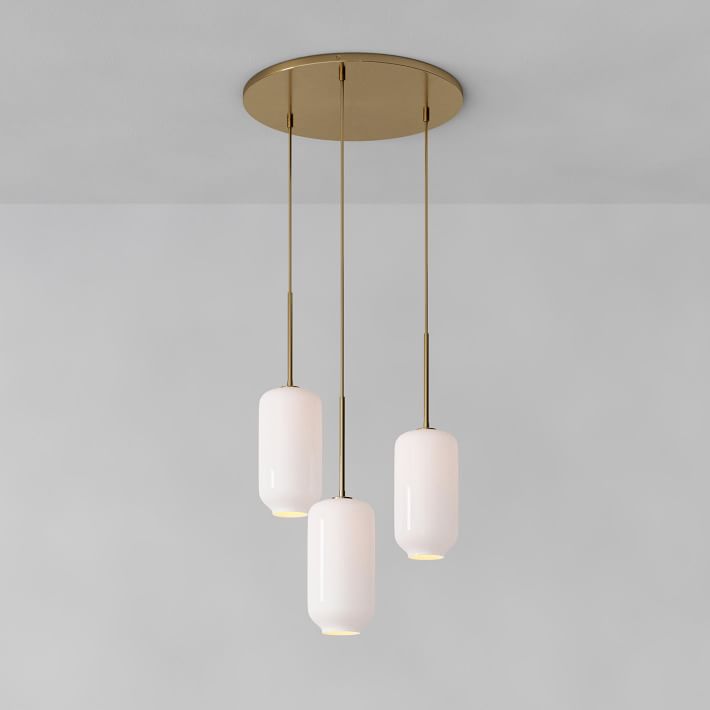 Lumivelle Pebble Glass Chandelier - 3-Light Modern Pendant Style