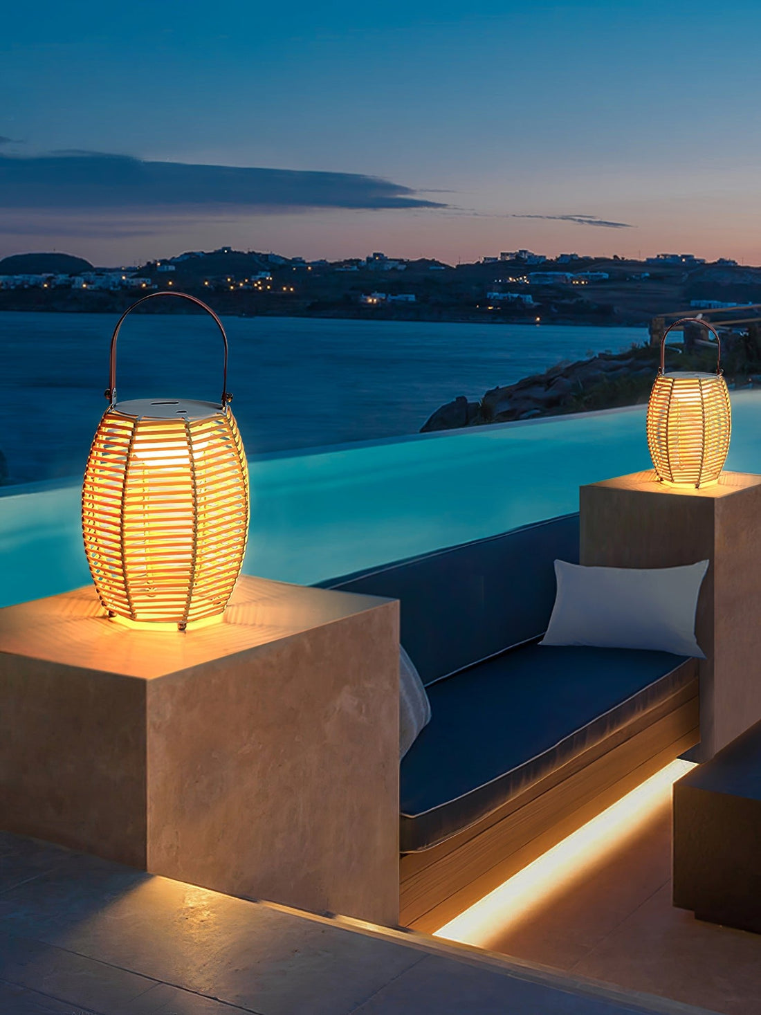 Lantern Built-in Battery Table Lamp - Portable Lamp for Bedroom