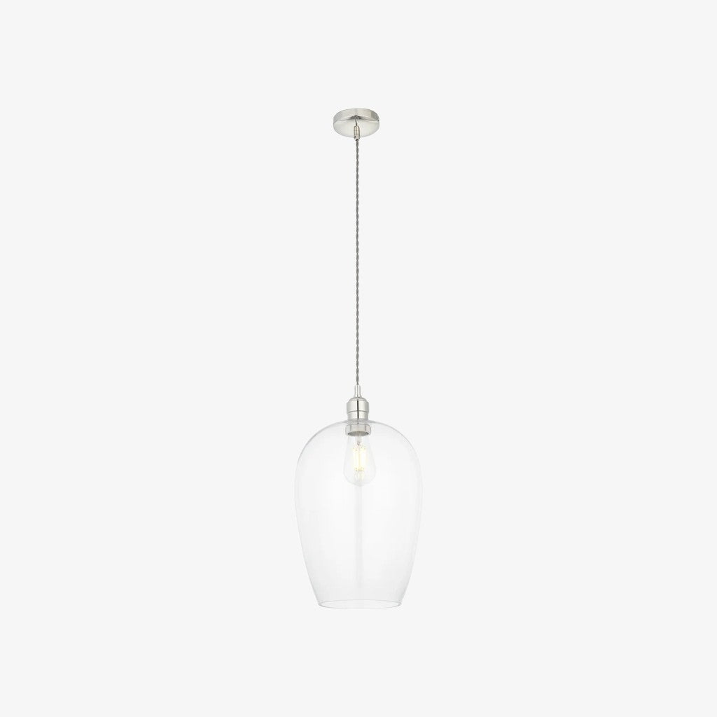 Clarione Height-Adjustable Glass Pendant Light - Classic Art Deco Light