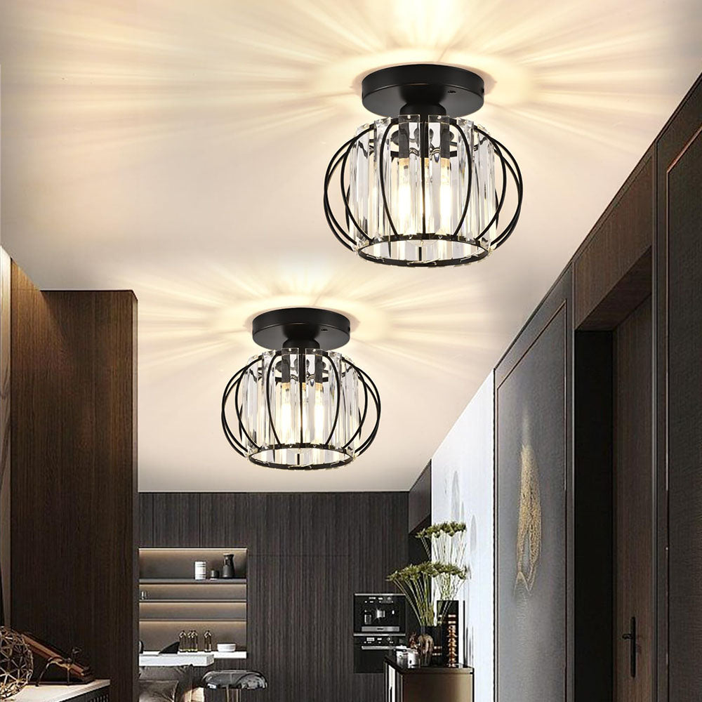 Luxury Crystal Ceiling Light - Striped Metal Ceiling Lamp for Aisle