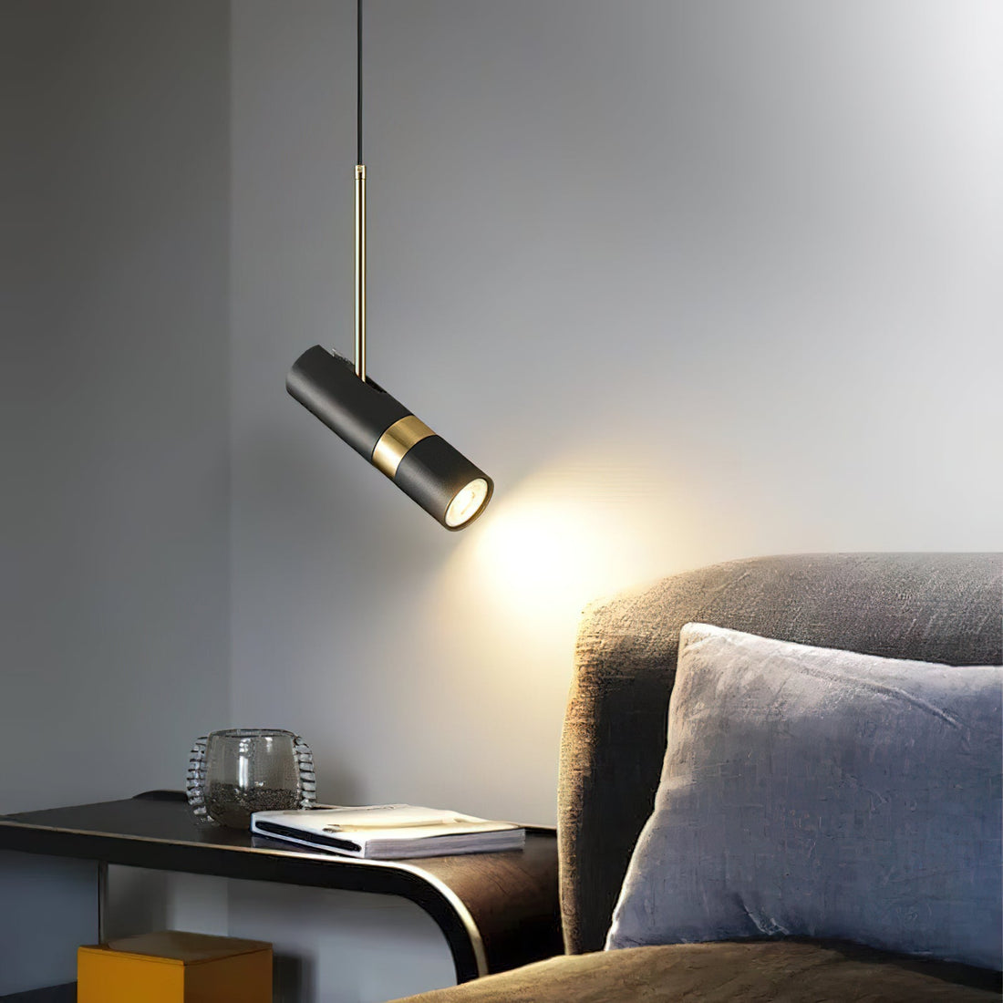 Black And Gold Metal Hardwired Pendant Light