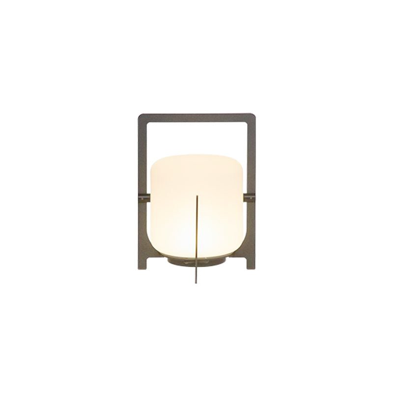 Lantern Table Lamp - Steel Modern Light for Bedroom & Living Room