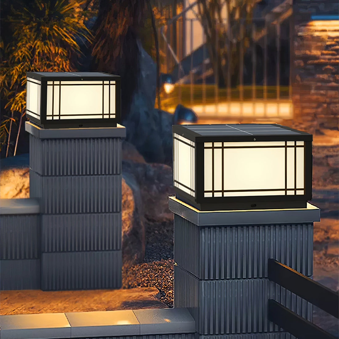 Solar Cube Laterne Außenlampe - Moderne Garten &amp; Terrasse Ambientebeleuchtung