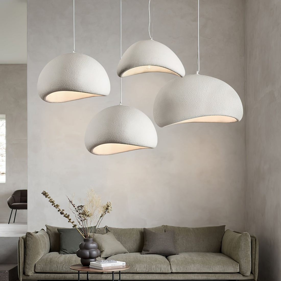 Skulpturale Deckenleuchte aus Polystyrol