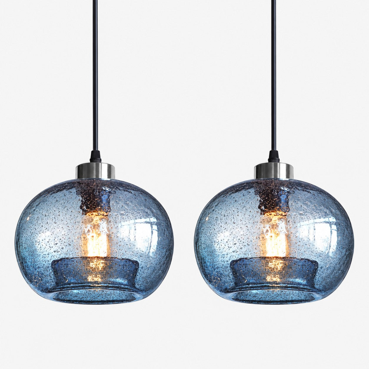 Modern Rustic Glass Pendant Light for Dining Room