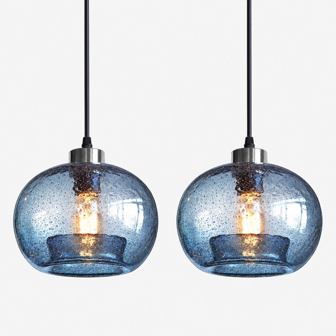 Modern Rustic Glass Pendant Light for Dining Room