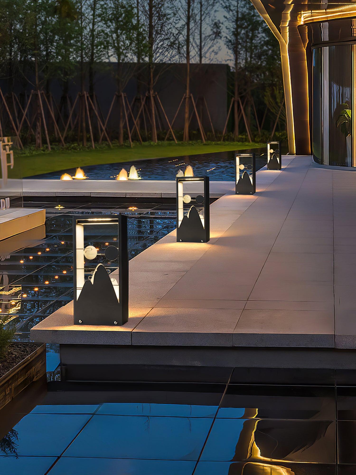 Moderne Solar Außenleuchte - Quadratische Lampe Edelstahl für den Garten