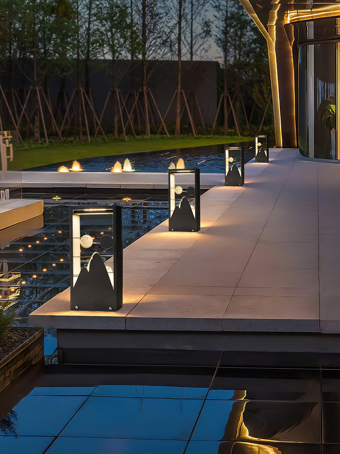 Modern Solar Outdoor Light - Square Lamp Stainless Steel for Garden