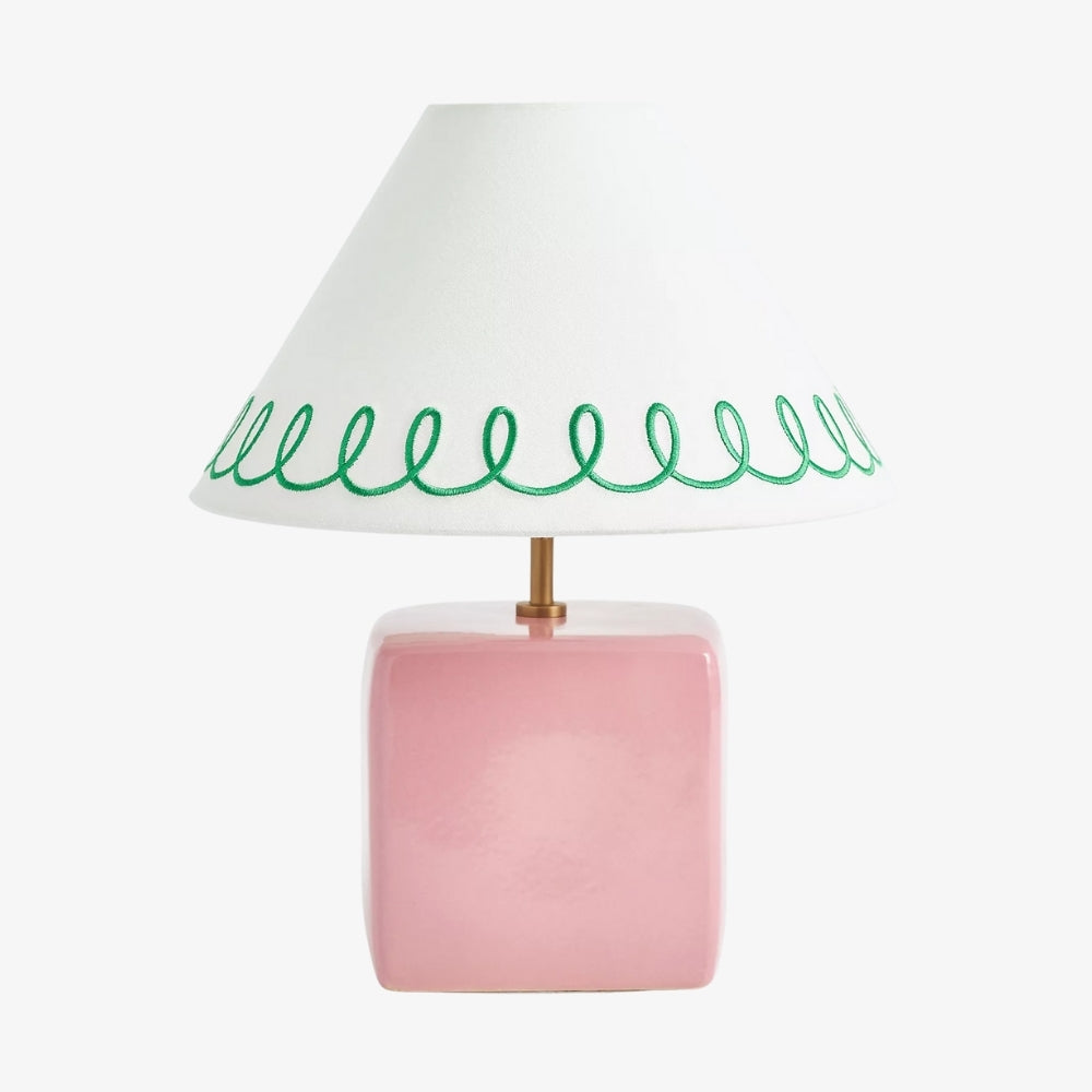 Aeva Ceramic Table Lamp - Modern Grace Design with Playful Polish