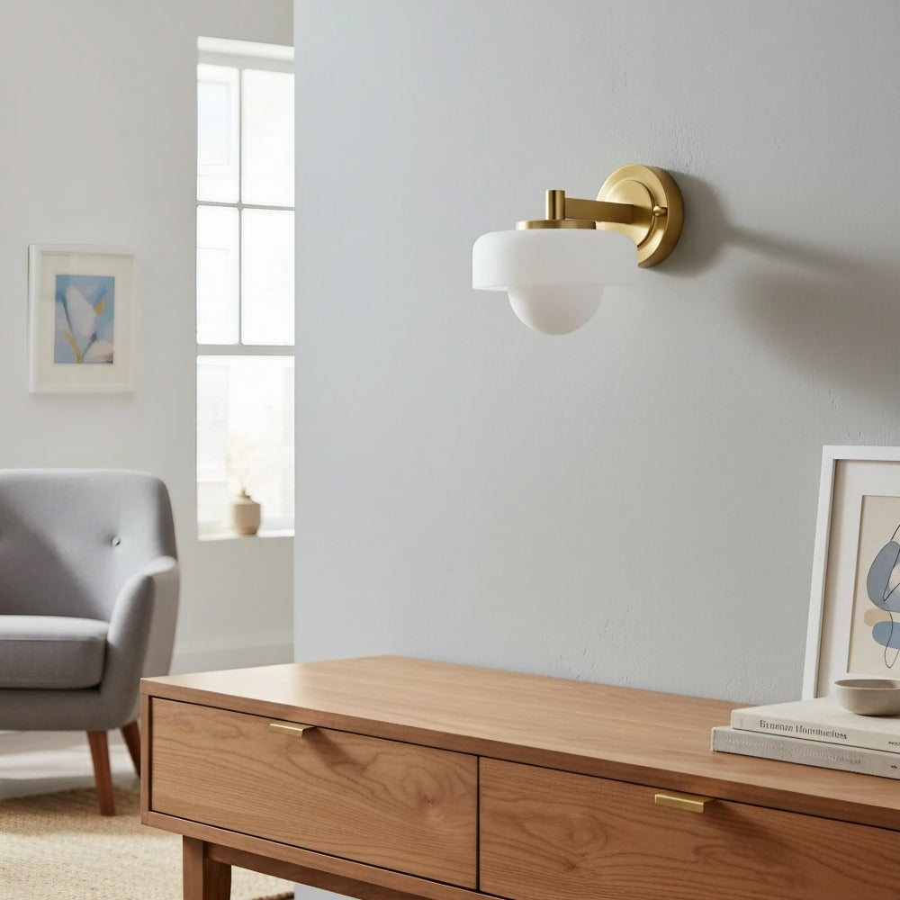 Zirvos Retro Globe Glass Wall Sconce – Elegant Brass-Inspired Shade Wall Light for Corridor
