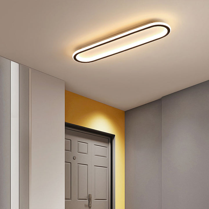 Oval LED Ceiling Light - Gold Art Deco Design Lamp for Modern Homes