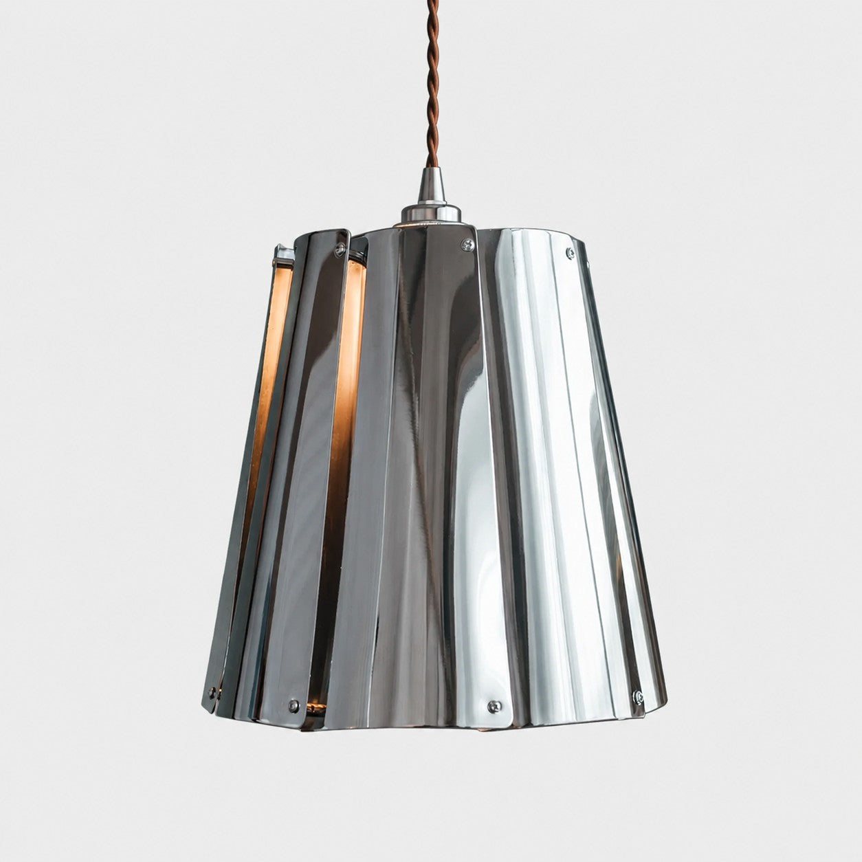 Vintage Metal Pendant Light with Layered Shade